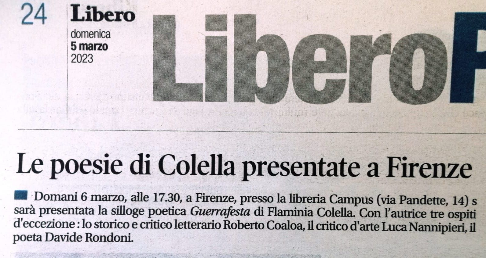Un'altra puntata del cammino di GUERRAFESTA, di Flaminia Colella