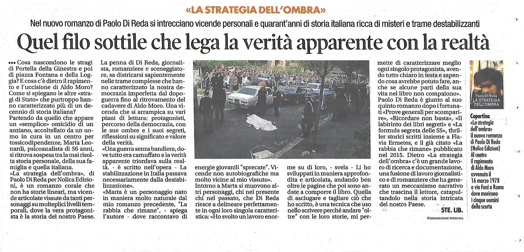 Di Reda "La strategia dell'ombra" romanzo